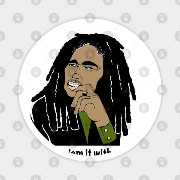 LEGENDARY REGGAE SINGER Magnet by cartoonistguy